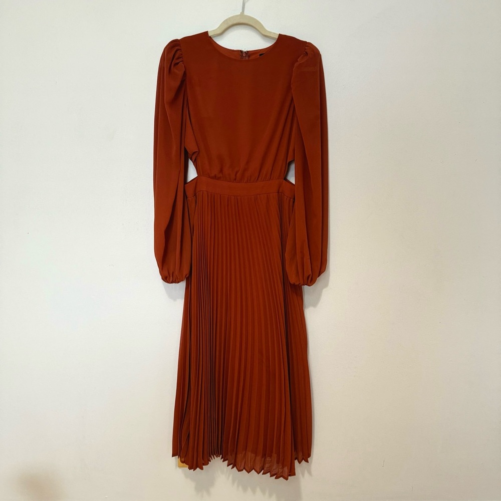 Jealous Tomato Pleated Mini Dress with Puff Sleeves Size Small